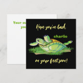 Beste Wünsche - zurück zu Fuß - bald gute Worte Dankeskarte (Vorne/Hinten)