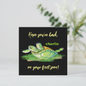 Beste Wünsche - zurück zu Fuß - bald gute Worte Dankeskarte (Stehend Vorderseite)