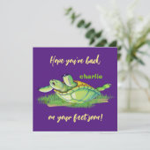 Beste Wünsche - zurück zu Fuß - bald gute Worte Dankeskarte (Stehend Vorderseite)