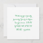 Beste Wünsche - zurück zu Fuß - bald wieder gut! Dankeskarte (Rückseite)