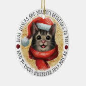 Beste Wunschkatze | beidseitig Keramik Ornament (Rechts)