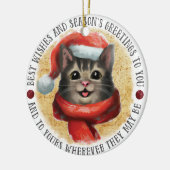 Beste Wunschkatze | beidseitig Keramik Ornament (Links)