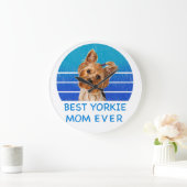 Beste Yorkshire Terrier Mom Große Wanduhr (Zuhause)