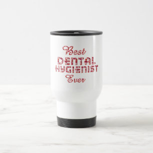 Beste Zahnhygiene je Zähne Lippen Typografie Reisebecher
