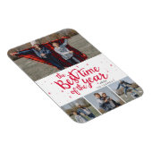 Beste Zeit des Jahres Red Typografy Foto Collage Magnet (Rechte Seite)