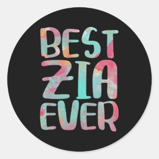 Beste Zia je Italienischer Auntie Gif Runder Aufkleber