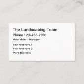 Beste Zuhause-Landschaftsgestaltung Visitenkarte (Rückseite)