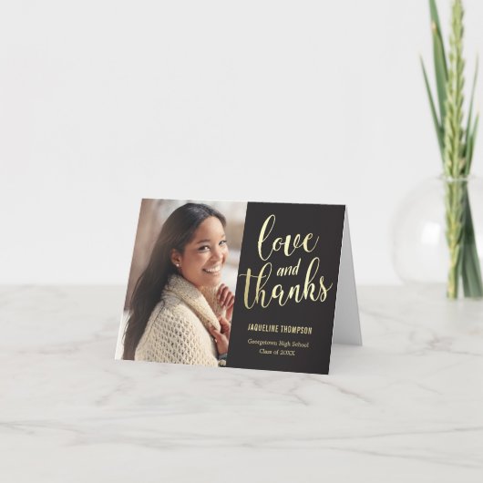 Beste Zukunft EDITABLE FARBEN Abschluss Vielen Dan Dankeskarte (Vorderseite)