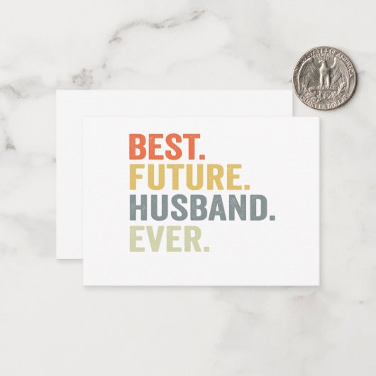 Beste Zukunft für Ehemann, der Verlobte-Geschenk w Mitteilungskarte (Vorderseite/Rückseite Beispiel)