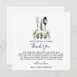 Besteck Blumenhochzeit danke Ihnen Empfang-Karte Einladung