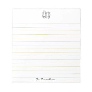Besteck Schwarz Weiß Editierbar 5,5" x 6" liniert Notizblock
