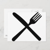 Besteckgabel und Messer gekreuzt Postkarte (Vorne/Hinten)