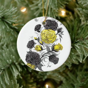 Bestehende Rose Keramik Ornament