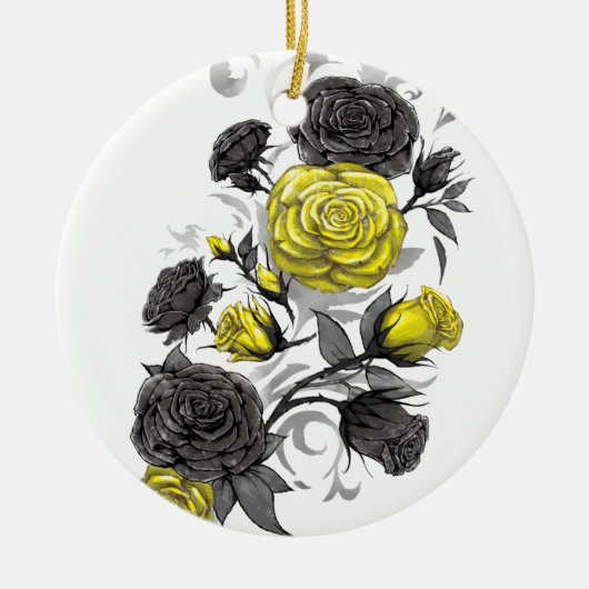 Bestehende Rose Keramik Ornament (Vorne)