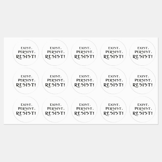 Besteht. Beharrt. Widerstehen! Etiketten (Blatt)