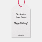 Bestellbarer Cup und Saucer mit Rose Teebeutel Geschenkanhänger (Rückseite)