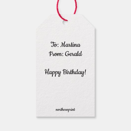 Bestellbarer Cup und Saucer mit Rose Teebeutel Geschenkanhänger (Rückseite)