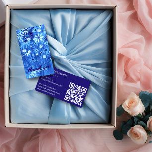 Bestellen DANK IHNEN Watercolor Daisy Bouquet QR C Visitenkarte