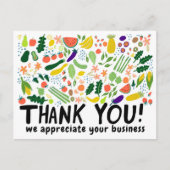 Bestellen DANK Lebensmittel Obst Veggies CUSTOM QR Postkarte (Vorderseite)