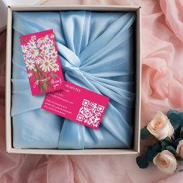 Bestellen DANK Niedlich Daisy Bouquet Pink QR Code Visitenkarte