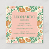 Bestellen DANK Niedliche, rosa Blume Quadratische Visitenkarte (Rückseite)