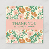 Bestellen DANK Niedliche, rosa Blume Quadratische Visitenkarte (Vorderseite)