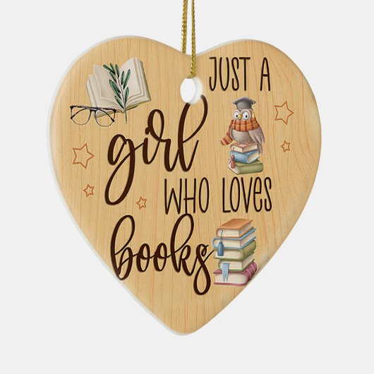 Bestellen einer Girl-Liebe Bücher Writter Reader B Keramik Ornament (Rechts)