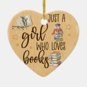 Bestellen einer Girl-Liebe Bücher Writter Reader B Keramik Ornament (Vorne)