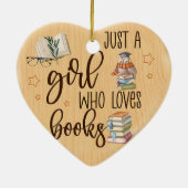 Bestellen einer Girl-Liebe Bücher Writter Reader B Keramik Ornament (Hinten)