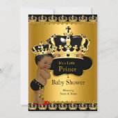 Bestellen Sie Prince Baby Dusche Red Black Gold Einladung (Vorderseite)