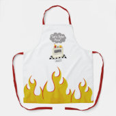 Bestellen wir Pizza Kitchen Fire Flames Schürze (Vorderseite)