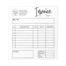 Bestellformular Benutzerdefiniertes Logo-Geschäft Notizblock