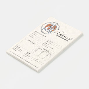 Bestellformular für Bäckerei-Konditorei-Cake-Desig Post-it Klebezettel