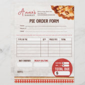 Bestellformular für Bäckereien (Vorne/Hinten)