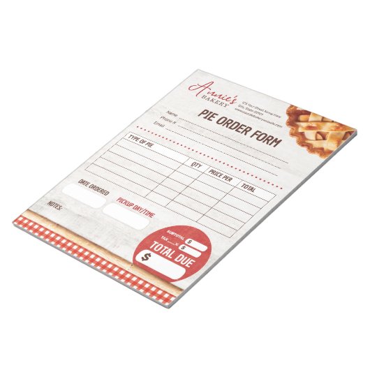 Bestellformular für Bäckereien Notizblock (angewinkelt)