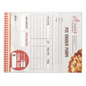 Bestellformular für Bäckereien Notizblock (Vorderseite)