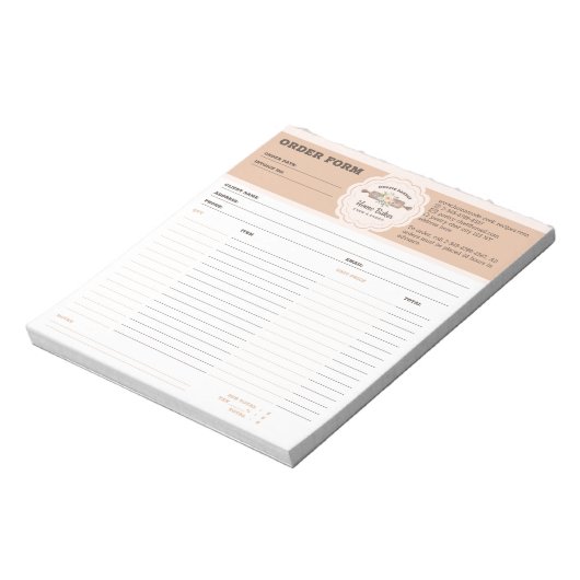Bestellformular für Bäckereien Notizblock (Rotiert)