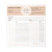 Bestellformular für Bäckereien Notizblock (Vorderseite)