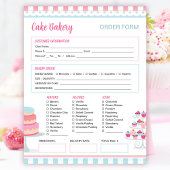 Bestellformular für Backwaren und Backwaren Notepa Notizblock