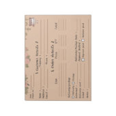 Bestellformular für berufliche Konditorei Notizblock (Rotiert)