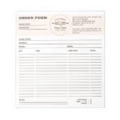 Bestellformular für das Button "Backwaren" Notizblock (Vorderseite)