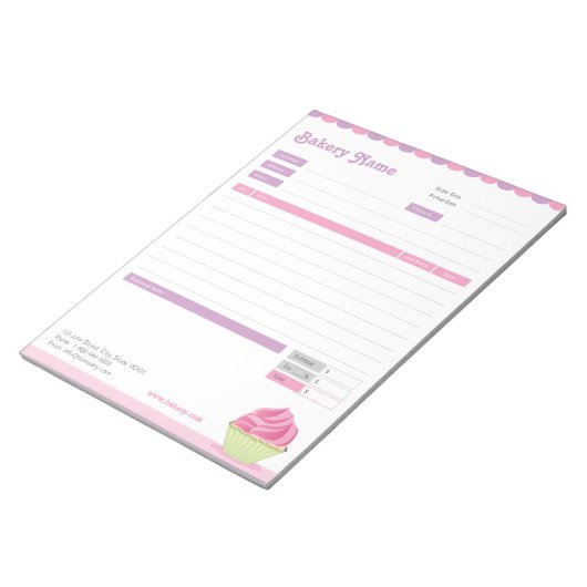 Bestellformular für die Backwaren-Bestellung oder  Notizblock (angewinkelt)