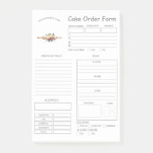 Bestellformular für die Bestellung von Bäckereien Post-it Klebezettel (Vorderseite)