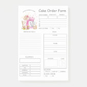 Bestellformular für die Bestellung von Bäckereien Post-it Klebezettel (Vorderseite)