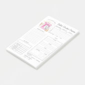 Bestellformular für die Bestellung von Bäckereien Post-it Klebezettel (angewinkelt)