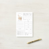 Bestellformular für die Bestellung von Bäckereien Post-it Klebezettel (Auf Schreibtisch)