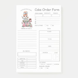 Bestellformular für die Bestellung von Bäckereien Post-it Klebezettel