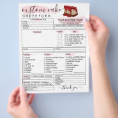 Bestellformular für Käsekuchen der Bäckerei Flyer (Hand)