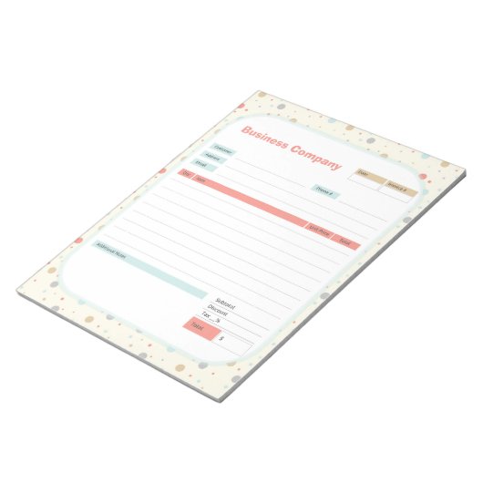 Bestellformular für Polka Dots Theme und Editor fü Notizblock (angewinkelt)