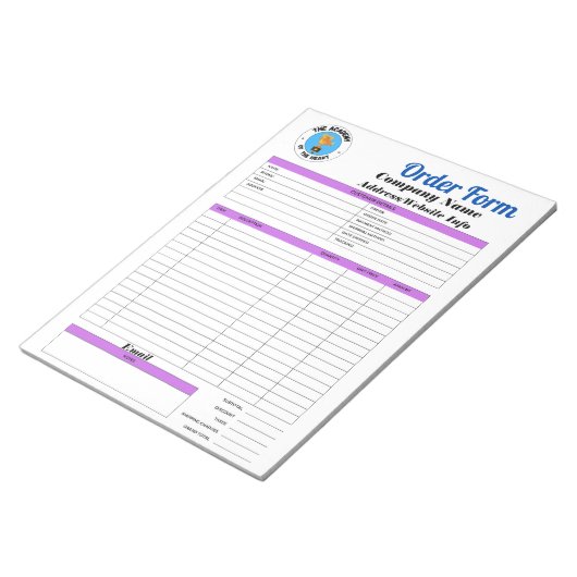 Bestellformular Notizblock (angewinkelt)